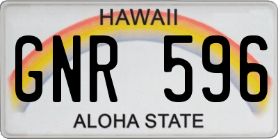 HI license plate GNR596