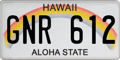 HI license plate GNR612