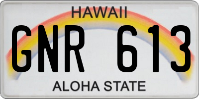 HI license plate GNR613