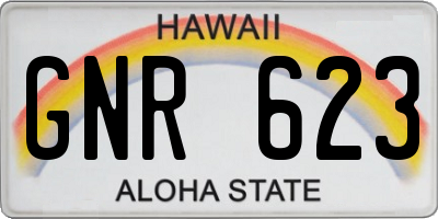 HI license plate GNR623