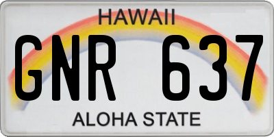 HI license plate GNR637