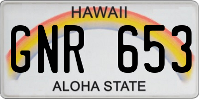 HI license plate GNR653