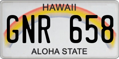HI license plate GNR658