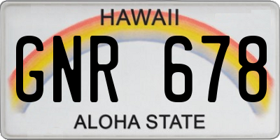 HI license plate GNR678