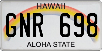 HI license plate GNR698