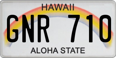 HI license plate GNR710