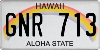 HI license plate GNR713