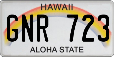 HI license plate GNR723