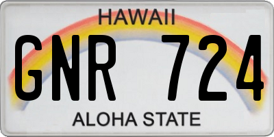HI license plate GNR724