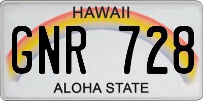 HI license plate GNR728