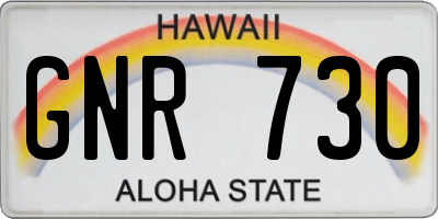 HI license plate GNR730