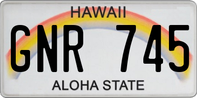 HI license plate GNR745
