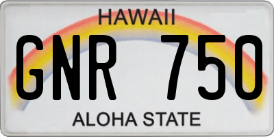 HI license plate GNR750