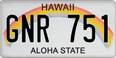 HI license plate GNR751