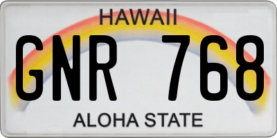 HI license plate GNR768