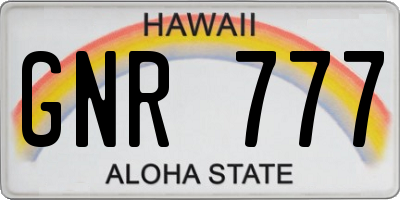 HI license plate GNR777
