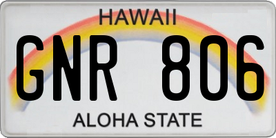 HI license plate GNR806