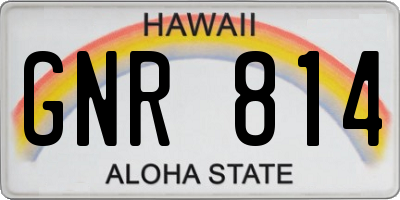 HI license plate GNR814