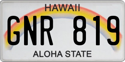 HI license plate GNR819
