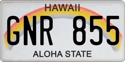HI license plate GNR855