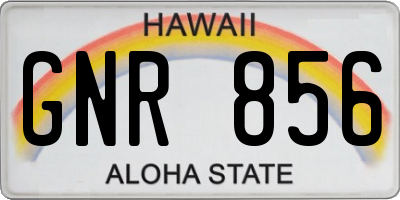 HI license plate GNR856