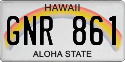 HI license plate GNR861
