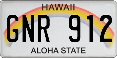 HI license plate GNR912