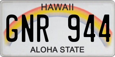 HI license plate GNR944
