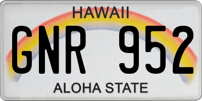 HI license plate GNR952