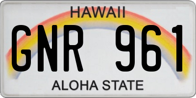HI license plate GNR961