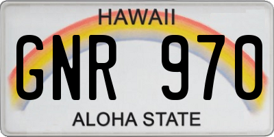 HI license plate GNR970