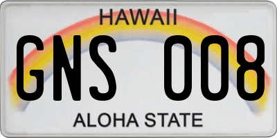 HI license plate GNS008