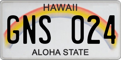 HI license plate GNS024