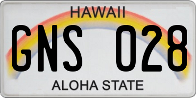 HI license plate GNS028