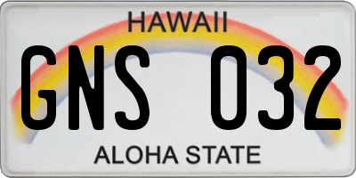 HI license plate GNS032