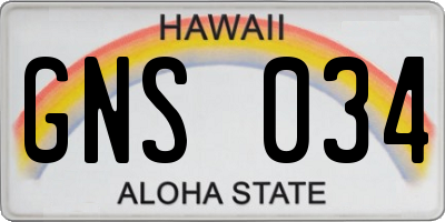 HI license plate GNS034