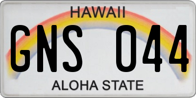 HI license plate GNS044