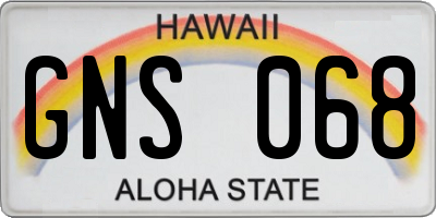 HI license plate GNS068