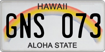 HI license plate GNS073