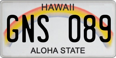 HI license plate GNS089