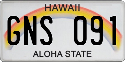 HI license plate GNS091