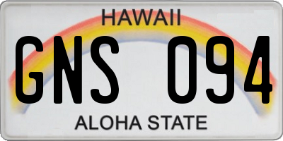HI license plate GNS094
