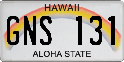 HI license plate GNS131