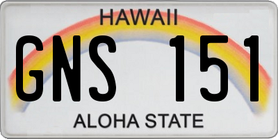 HI license plate GNS151