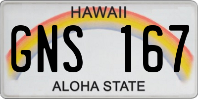 HI license plate GNS167