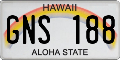 HI license plate GNS188