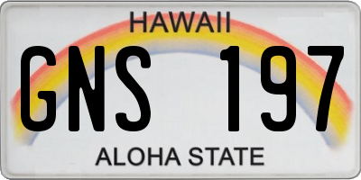 HI license plate GNS197