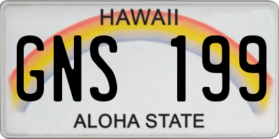HI license plate GNS199