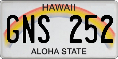 HI license plate GNS252