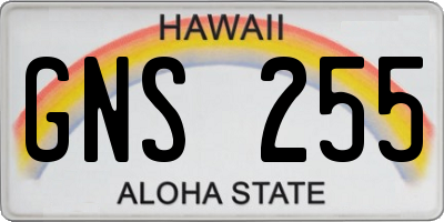 HI license plate GNS255